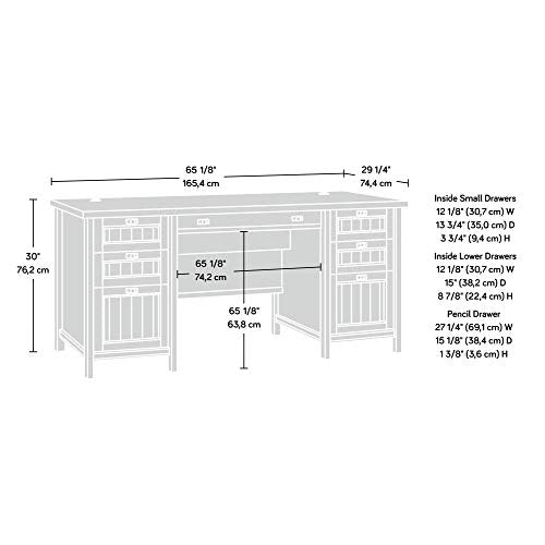 Office Desk with Drawers Storage Organize Wood Workstation Laptop Computer Table PC Study Writing Reading Home Furniture Executive Desk