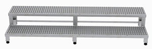 Vestil Stainless Steel Adjustable Step Mate Stand 2 Step 500 Lb. Capacity Silver