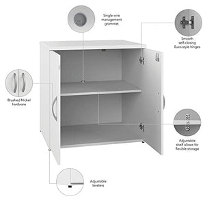 Bush Business Furniture Studio C Office Storage Cabinet with Doors, White