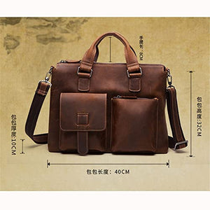 WFJDC European and American Men's Handbag Retro Business Large-Capacity Men's Bag Travel Diagonal Bag (Color : C, Size : 32 * 40 * 10cm)