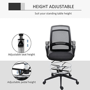 MDybf Ergonomic Mesh Back Drafting Chair with Adjustable Height, Footrest, and 360° Swivel - Set of 5 Journey