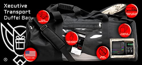 Xtreme Sight Line ~ Xecutive Transport Faraday Duffel Bag for Computer Towers and Other Large Electronics ~ Data Security for Executive Travel ~ Shoulder Strap Included ~ Tracking/Hacking Defense