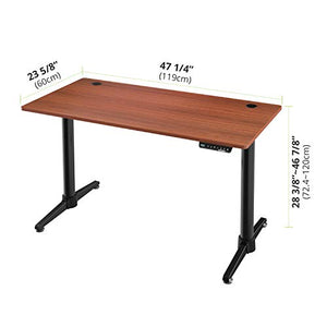 [New Generation] Eureka Ergonomic Electric Standing Desk, Adjustable Height Stand Up Desk Computer Desks Dual Motor Self-Locking Protection Suitable for Home Office (Cherry)