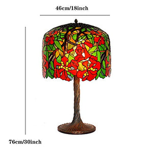 MaGiLL Tiffany Style Desk Lamp 30" High Floral Pattern Colored Glass Lampshade Bronze - Bedroom, Living Room