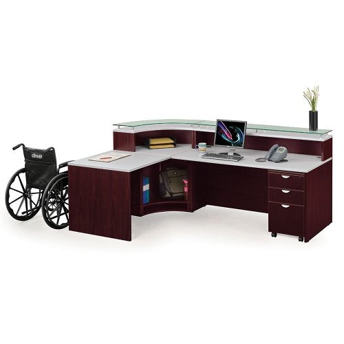 16"W Mahogany Laminate Three Drawer Mobile Pedestal - NBF Signature Series Esquire Collection