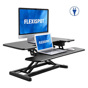 FlexiSpot Motorized Standing Desk - 36" Wide Electric Stand up Desk Computer Riser with Quick Release Keyboard Tray EM7