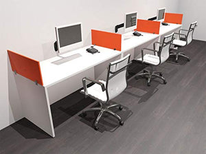 UTM Furniture Modern Acrylic Office Workstation Desk Set - Three Person, of-CPN-SPO5