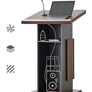 None Lectern Podium Stand, Mobile Speech Table for Lectures, Speeches, and Presentations