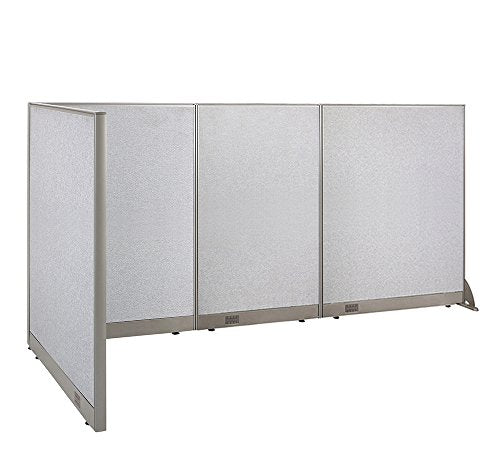 GOF Freestanding L Shaped Office Partition, Large Fabric Room Divider Panel, 48"D x 120"W x 60"H