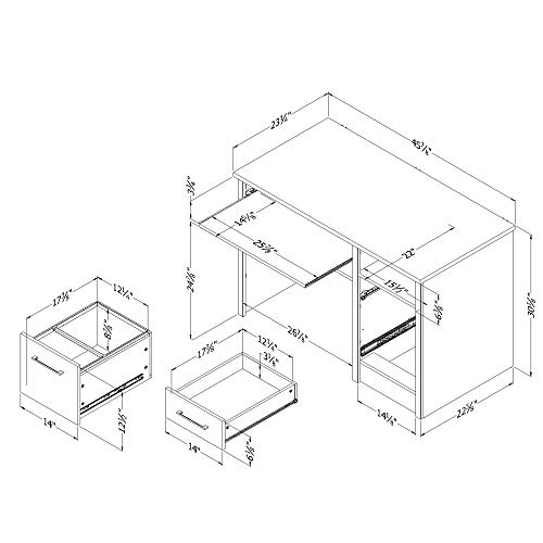 South Shore Gravity Desk-Gray Maple