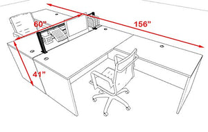 Two Person Modern Divider Office Workstation Desk Set, OT-SUL-FPW55