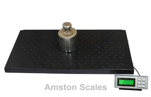 AMSTON SCALES 400 LB x 0.1 LB 38 x 20 Inch Platform Digital Heavy Duty Welded Steel Floor Bench Shipping Scale