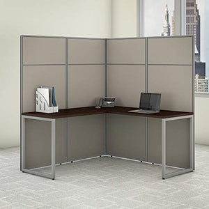 Bush Business Furniture L Shaped Cubicle Desk Workstation with 66H Panels, 60Wx60H, Mocha Cherry