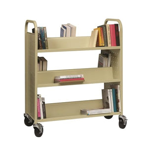 Hirsh Industries Double Sided Book Cart - Putty 21785