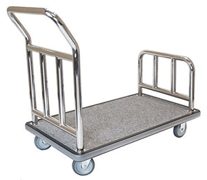 Wholesale Hotel Products Bellman's Cart, Stainless Steel Finish, Heavy Duty Wheels