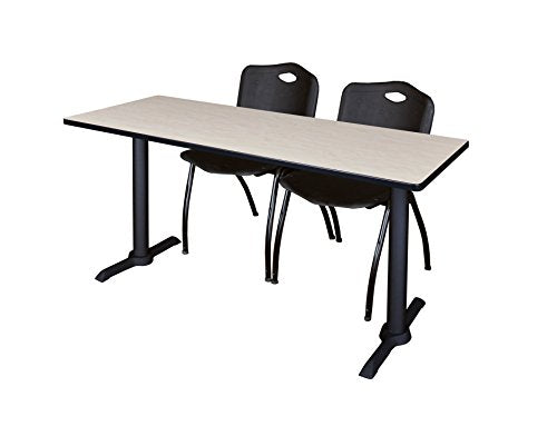 Regency MTRCT6024PL47BK Cain Training Table and M Chair Set 60-inch Maple