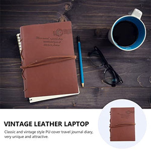 DYCSY Classic Retro Vintage Style PU Cover Blank Notebook Notepad Travel Journal Diary Sketchbook Vintage Notebook (Color : A, Size : One Size)