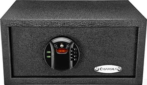 BARSKA AX12476 Quick Access Keypad Biometric Fingerprint Security Safe Box 0.46 Cubic Ft, Black .46CF