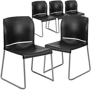 Flash Furniture Stacking Chair Bundle - 4 Pk. Hercules Series 1000 lb. Capacity & 5 Pack Hercules Series 880 lb. Capacity Black Vinyl & Full Back Stack Chair