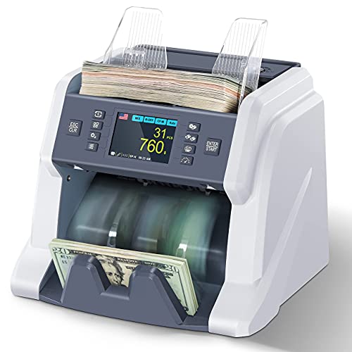 RIBAO BC-40 Mixed Denomination Bill Value Counting Money Counter with RB-80-RP 80mm Thermal Printer