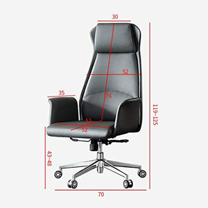 None Office Desk Chair Boss Chair Leather Seat, Lift Swivel Business Study Chair