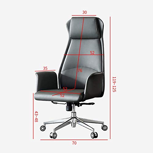 Office Desk Chair Boss Chair Leather Seat, Lift Swivel Business Study Chair