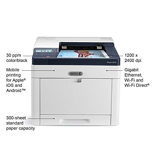 Xerox Phaser 6510/DNI Color Printer, Amazon Dash Replenishment Enabled (Renewed)