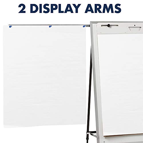 Quartet Easel, Dry-Erase, Steel, Dual-Purpose Writing Board/Flipchart, Total Erase, 29" x 40", Black Frame (81E)