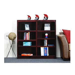 Concepts In Wood Traditional 48" Tall Double Wide Wood Bookcase Dry Oak