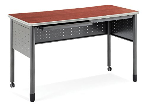 OFM Mesa Series Standing Height Desk - Durable Mobile Office Desk, 27.75" x 59", Cherry (66151-CHY)