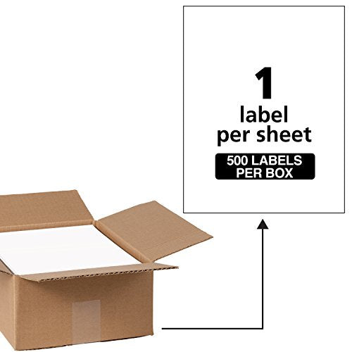 Avery Shipping Address Labels, Laser Printers, 500 Labels, Full Sheet Labels, Permanent Adhesive, TrueBlock (91201)