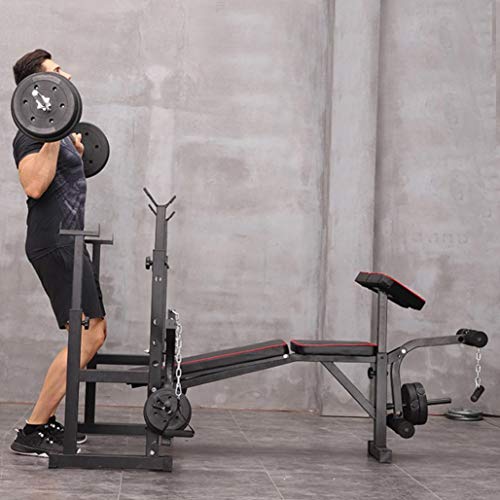 DD-upstep Weight Bench - with Strength Training Equipment Press Squat Rack Barbell Rack | Squat Rack Weightlifting Bench Full-Body Workout Equipment | Olympic Weight Bench【US Stock】