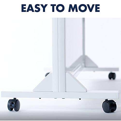 Quartet Dry Erase Easel, Magnetic, 40" x 68", Motion Dual-Track, Mobile, Aluminum Frame (ECM4068DT)
