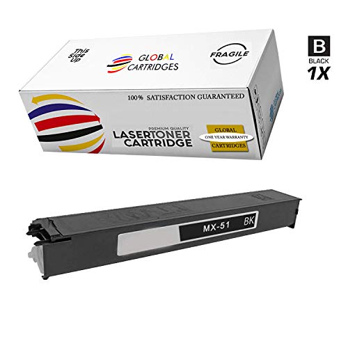 Global Cartridges Compatible Toner Cartridge Set with Additional Black for Sharp MX 4110N 4111N 4140N 4141N 5110N 5111N 5140N 5141N Printers (2xBlack,1xCyan,1xYellow,1xMagenta)