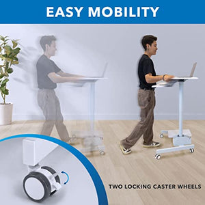Mount-It! Mobile Computer Cart with Height Adjustment and Storage Area