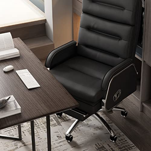 XZBXGZWY Boss Chair with Footrest and Cowhide Backrest