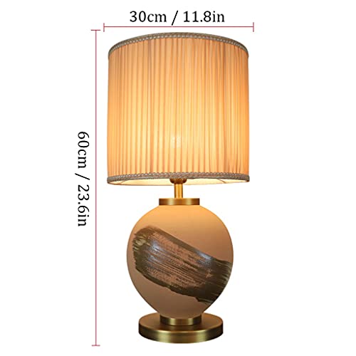 SLEEVE Chinese Ceramic Table Lamp with Copper Base (Size B)