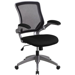 MFO Mid-Back Black Mesh Task Chair with Flip-Up Arms