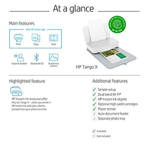 HP Tango X Smart Wireless Printer with Indigo Linen -cover – Mobile Remote Print, Scan, Copy, HP Instant Ink (3DP64A)