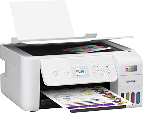 Epson EcoTank 2800 Series All-in-One Color Inkjet Cartridge-Free Supertank Printer I Print Copy Scan I Wireless Connectivity I Mobile Printing I Print Up to 10 ISO PPM I 1.44" Color LCD