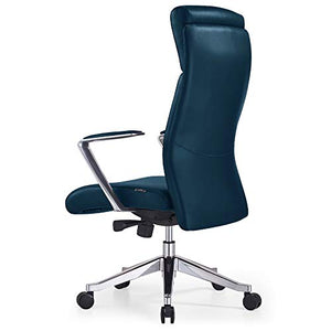 Adjustable Ergonomic Draper Leather Executive Chair with Aluminum Frame Dark Teal