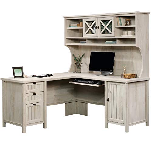 Sauder Costa L-Shaped Desk, L: 65.12" x W: 65.12" x H: 30.0", Chalked Chestnut
