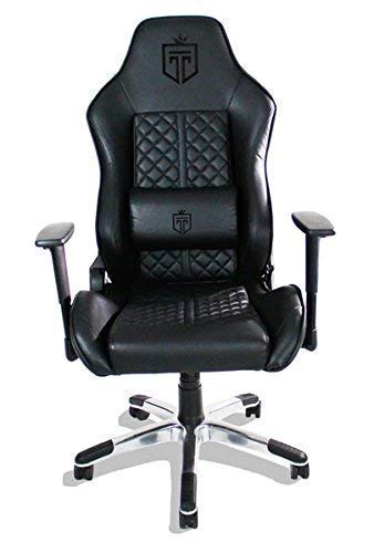 GT Throne, Immersive Gaming Chair, Vibrating Computer and Console Chair, Racing Style High-Back with Lumber Support and Headrest (Black on Black)