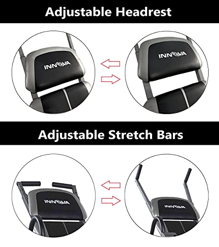 INNOVA HEALTH & FITNESS ITX1200 Inversion Table with Adjustable Stretch Bars for Optimal Slope Inversion and Full Body Stretch