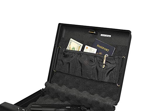 GunVault MicroVault XL Portable Large Gun Safe with Illuminated No-Eyes Digital Keypad and Security Cable (2 Pistol Capacity)