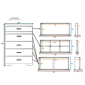 None Home Office Furniture Set with Sliding Barn Door Desk, USB Charging, Storage Bookshelf, and 3-Drawer Cabinet