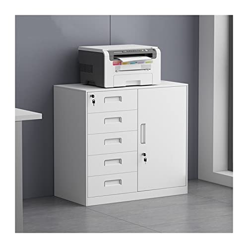 Lingula Steel 5-Drawer File Cabinet with Lock and Printer Shelf