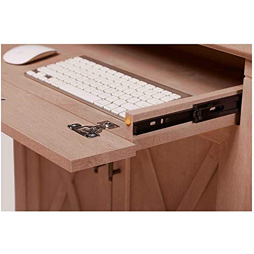 Computer Armoire Secretary Desk with Storage Cabinet Laptop Keyboard Tray Standing Accent Chest Workstation Save Space Home Office Furniture & eBook by BADA Shop