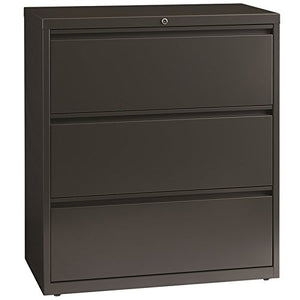 Hirsh HL8000 Series 36" Wide 3 Drawer Lateral File Cabinet in Charcoal
