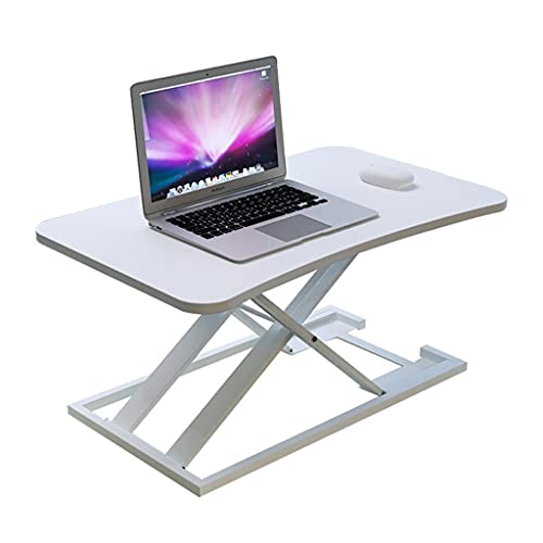 28.7inch Height Adjustable Standing Up Desk Converter Home Office Desk Workstation Sit Stand Riser for Monitor Laptop (Color : White)